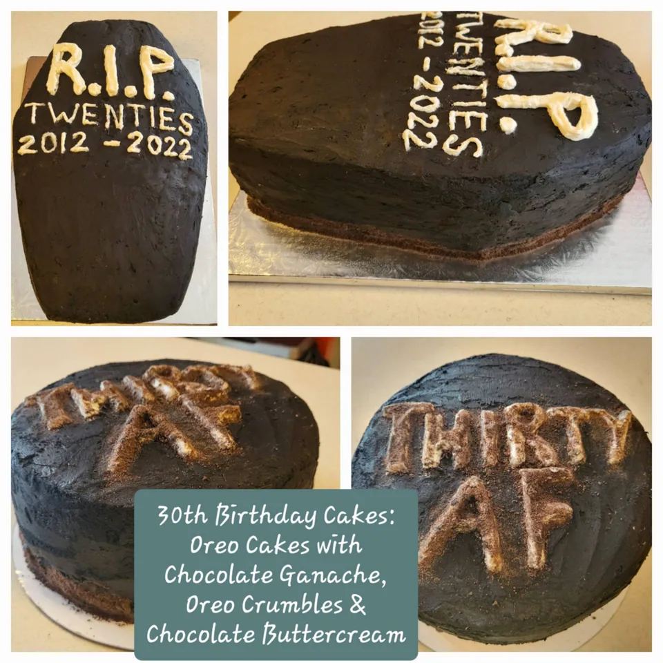 Collage of personalized chocolate birthday cakes