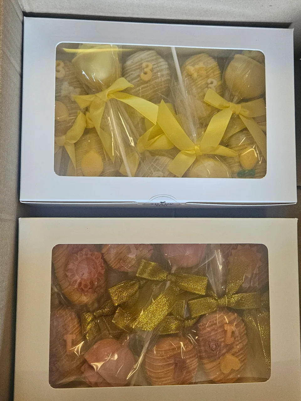 Gift boxes of custom decorated cake pops
