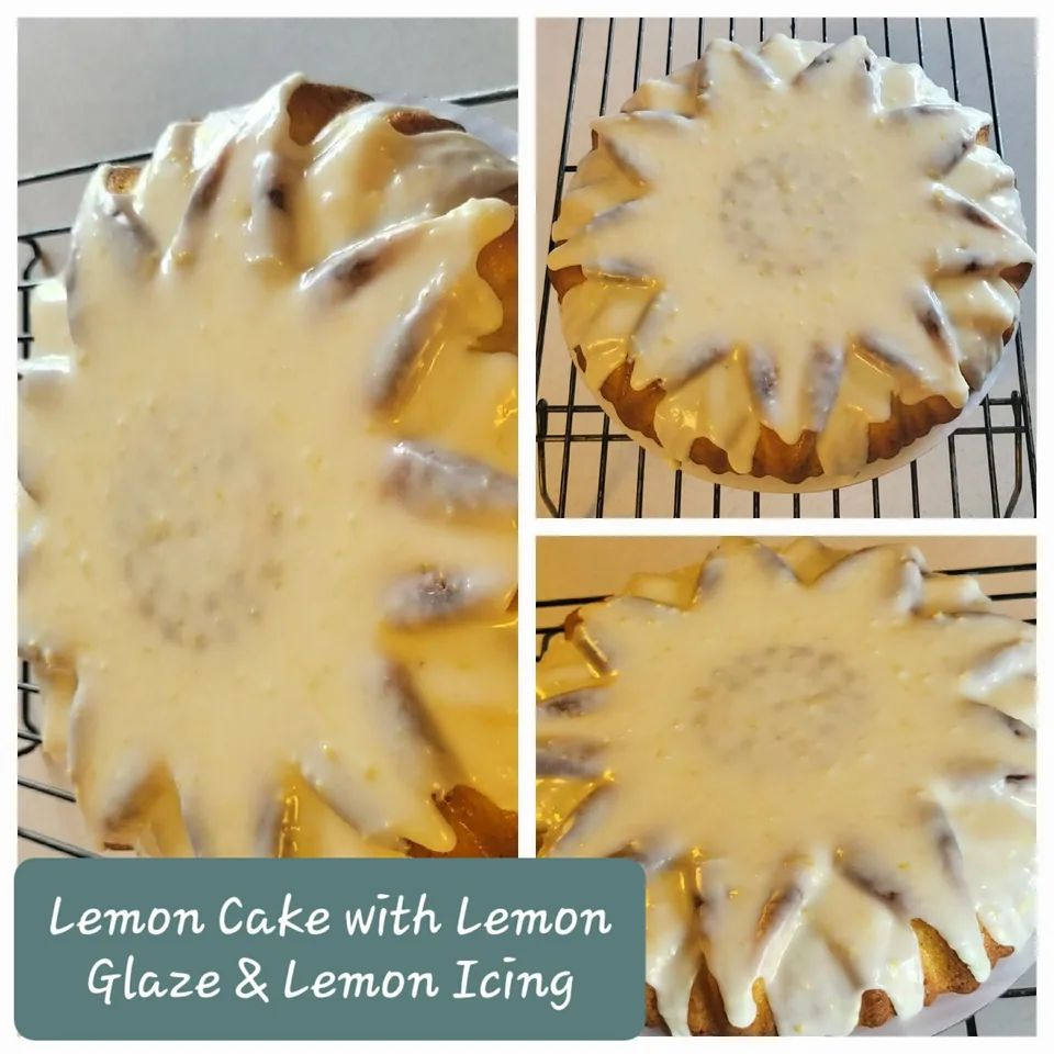 Small lemon cakes covered in glossy lemon glaze